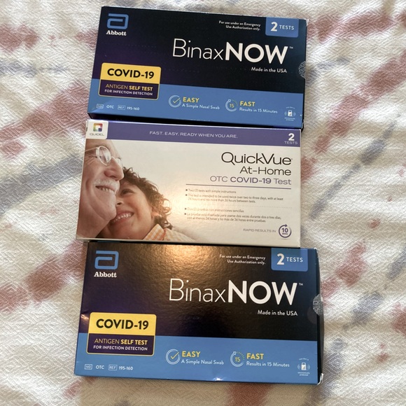 Binax Now & Quickview Bath & Body 6 Rapid Covid Tests 2 Per Box As